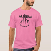 TシャツVネックエイリアン反転 Tシャツ (正面)