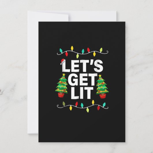 TシャツXmaを飲んでおもしろいクリスマスに点灯しよう 招待状 (正面)