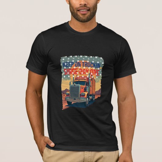 Tシャ保ツをトラックで運ぶ Tシャツ (正面)