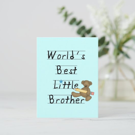 Tシャ最高のツとギフトの世界の弟 ポストカード (スタンド正面)