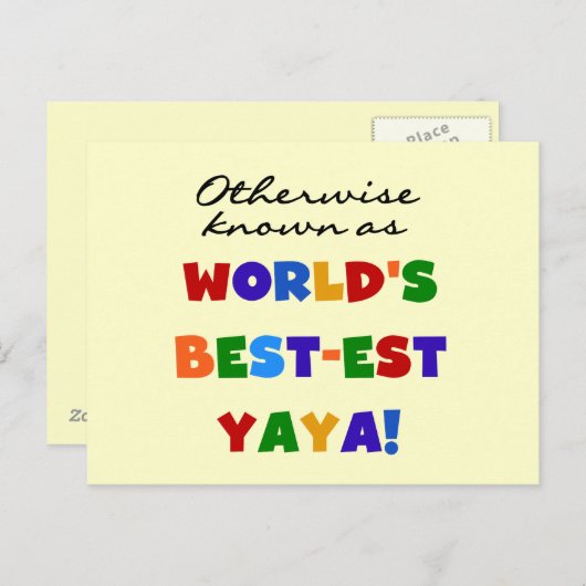 Tシャ最高のツとギフトの最も有名なYaya ポストカード (正面/裏面)