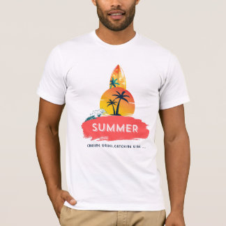 Tシャ最高のツの夏のバイブChasing Waves Tee Tシャツ