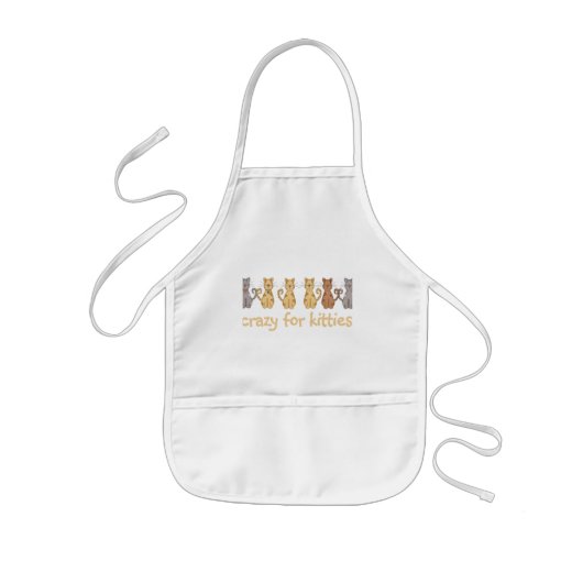 Tシャ熱狂するツとギフト猫ちゃん向け 子供用エプロン (正面)
