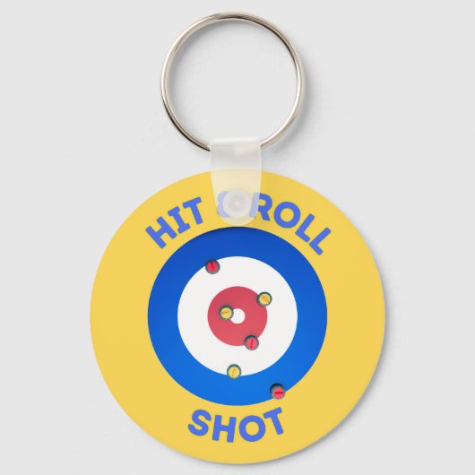 Tシャ転がツのHit and Curling Shot キーホルダー (正面)