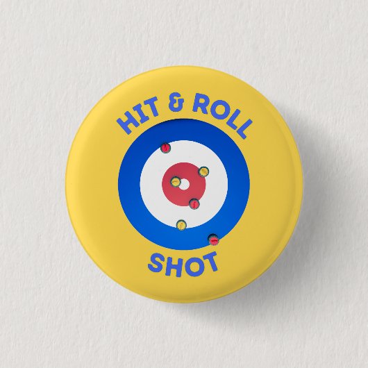 Tシャ転がツのHit and Curling Shot 缶バッジ (正面)