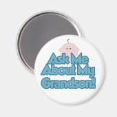 Tシャ頼ツの孫とギフトに関する男の赤ちゃん マグネット (正面/裏面)