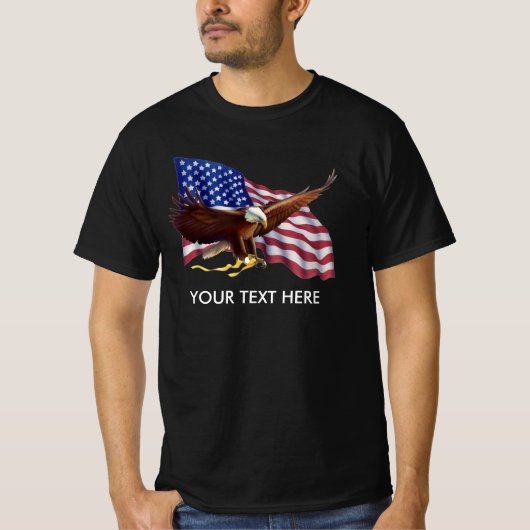 Tパーソナライズされたを表すアメリカスタムカ国旗のイーグル Tシャツ (正面)
