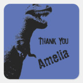 Tパーソナライズされた-レックス恐竜ありがとう スクエアシール (正面)