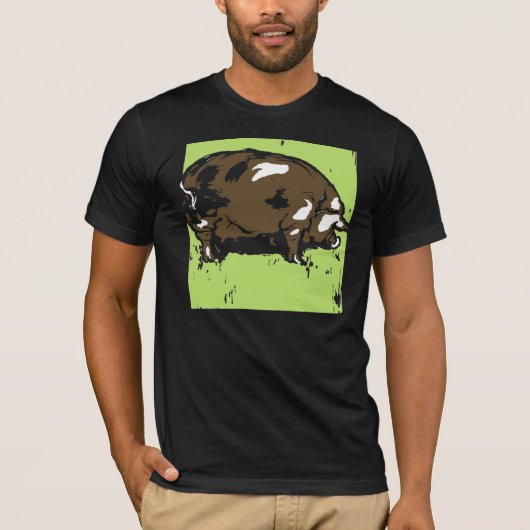 Tビクトリアンシャツの木版豚 Tシャツ (正面)