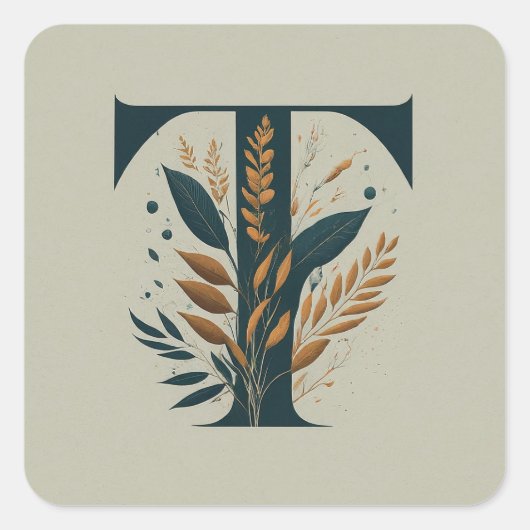 Tボタニカルモノグラム スクエアシール (正面)