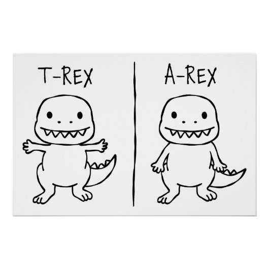 TポーズTレックススケッチ ポスター (正面)