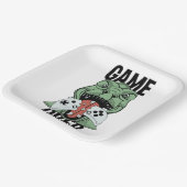 Tモダンレックス恐竜のビデオゲーマーのゲーム ペーパープレート (傾斜あり)