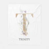 Tモノグラムフローラパーソナライズされたフリースブランケット フリースブランケット (正面)