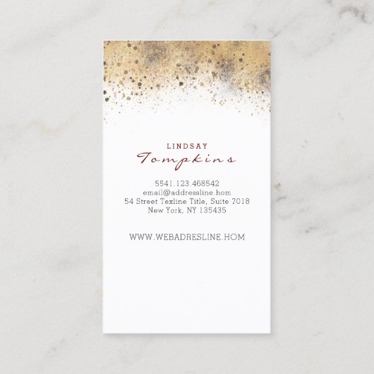 Tモノグラムブルゴーニュ金ゴールドとネイビーブルーフローラ 名刺 (裏面)