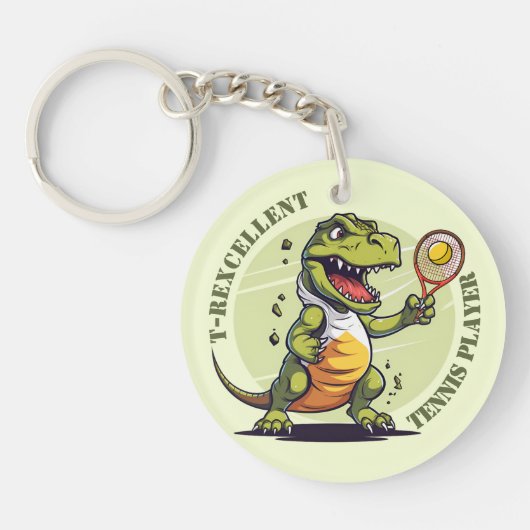 🎾🦕Tレクセルントテニス選手 キーホルダー (正面)