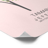 Tレターモノグラム赤面フローラデコール ポスター (角)