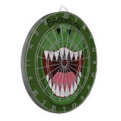 Tレックスおもしろいの口の漫画イラストレーション ダーツボード (正面左)