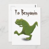 tレックスおもしろいの漫画イラストレーション ポストカード (正面/裏面)