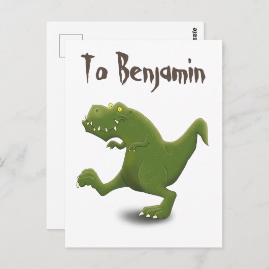 tレックスおもしろいの漫画イラストレーション ポストカード (正面/裏面)