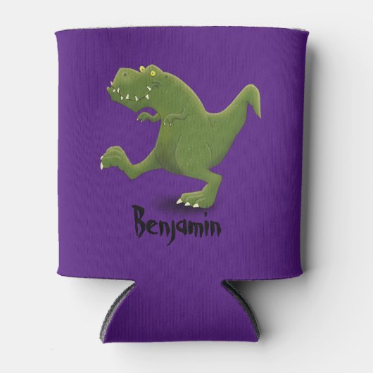 tレックスおもしろいの漫画イラストレーション 缶クーラー (正面)