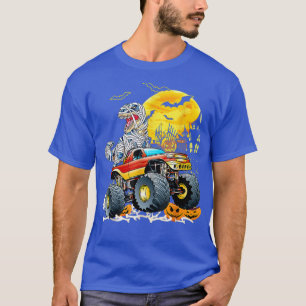 Tレックスおもしろいサウルス乗馬モンスタートラックハッピーホール Tシャツ