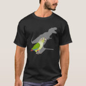 Tレックスおもしろいシナモンコンキュア恐竜オウムBirb M Tシャツ (正面)