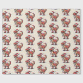 Tレックスおもしろいボーイクリスマスライトラッピング紙 ラッピングペーパー (フラット)