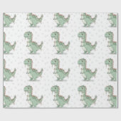 Tレックスおもしろいボーイクリスマスライトラッピング紙 ラッピングペーパー (フラット)