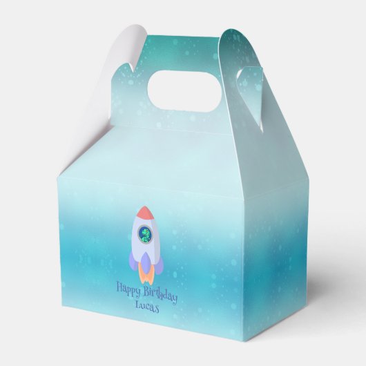 Tレックスおもしろいロケット学校キッド誕生日 フェイバーボックス (正面サイド)