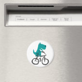 Tレックスおもしろい乗り自転車漫画 マグネット (インサイチュ (食洗機))