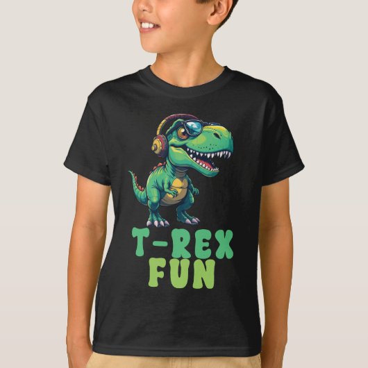 Tレックスおもしろい少年 Tシャツ (正面)