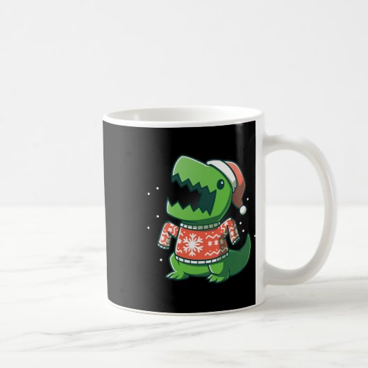 Tレックスおもしろい恐竜の醜いサウルス コーヒーマグカップ (右)