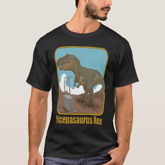 Tレックスおもしろい恐竜I's Unstopableボディビル Tシャツ (正面)