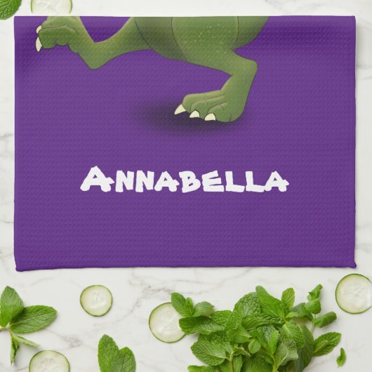 Tレックスおもしろい漫画のユーモア キッチンタオル (折り畳み)