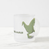 Tレックスおもしろい漫画のユーモア フロストグラスマグカップ (正面右)