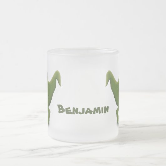 Tレックスおもしろい漫画のユーモア フロストグラスマグカップ (中央)