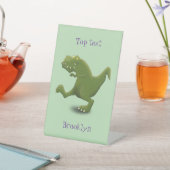 Tレックスおもしろい漫画のユーモア 台座サイン (インサイチュ)