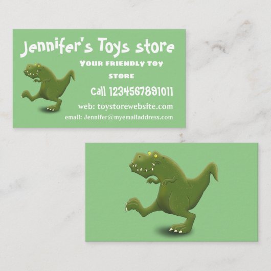 Tレックスおもしろい漫画のユーモア 名刺 (正面/裏面)