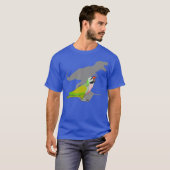 Tレックスおもしろい雄ひげインコ Tシャツ (正面フル)