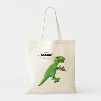 Tレックスおよびピザ トートバッグ