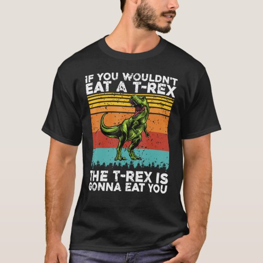 Tレックスが食べアンチビーガンChicke Tシャツ (正面)