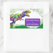 Tレックスこの本は子供の名前に属している 長方形シール (バッグ)