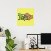 TレックスとPlatypus ポスター (ホームオフィス)