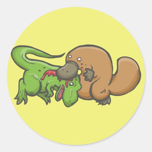 TレックスとPlatypus ラウンドシール (正面)