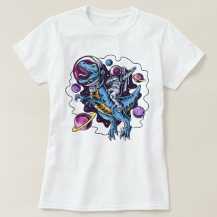 Tレックスに乗る宇宙飛行士 Tシャツ
