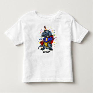 Tレックスのスーパーヒーローの第3誕生日 トドラーTシャツ