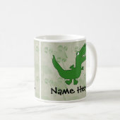 Tレックスのティラノサウルス・レックスのレックスの恐竜の漫画は男の子をからかいます コーヒーマグカップ (正面右)