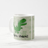 Tレックスのティラノサウルス・レックスのレックスの恐竜の漫画は男の子をからかいます コーヒーマグカップ (正面左)