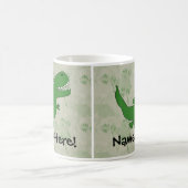 Tレックスのティラノサウルス・レックスのレックスの恐竜の漫画は男の子をからかいます コーヒーマグカップ (中央)