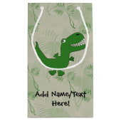 Tレックスのティラノサウルス・レックスのレックスの恐竜の漫画は男の子をからかいます スモールペーパーバッグ (裏面)